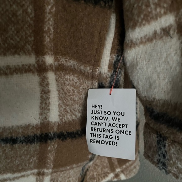 Plaid Brown and White Mens Jacket long length ASOS 3XL - Picture 9 of 9